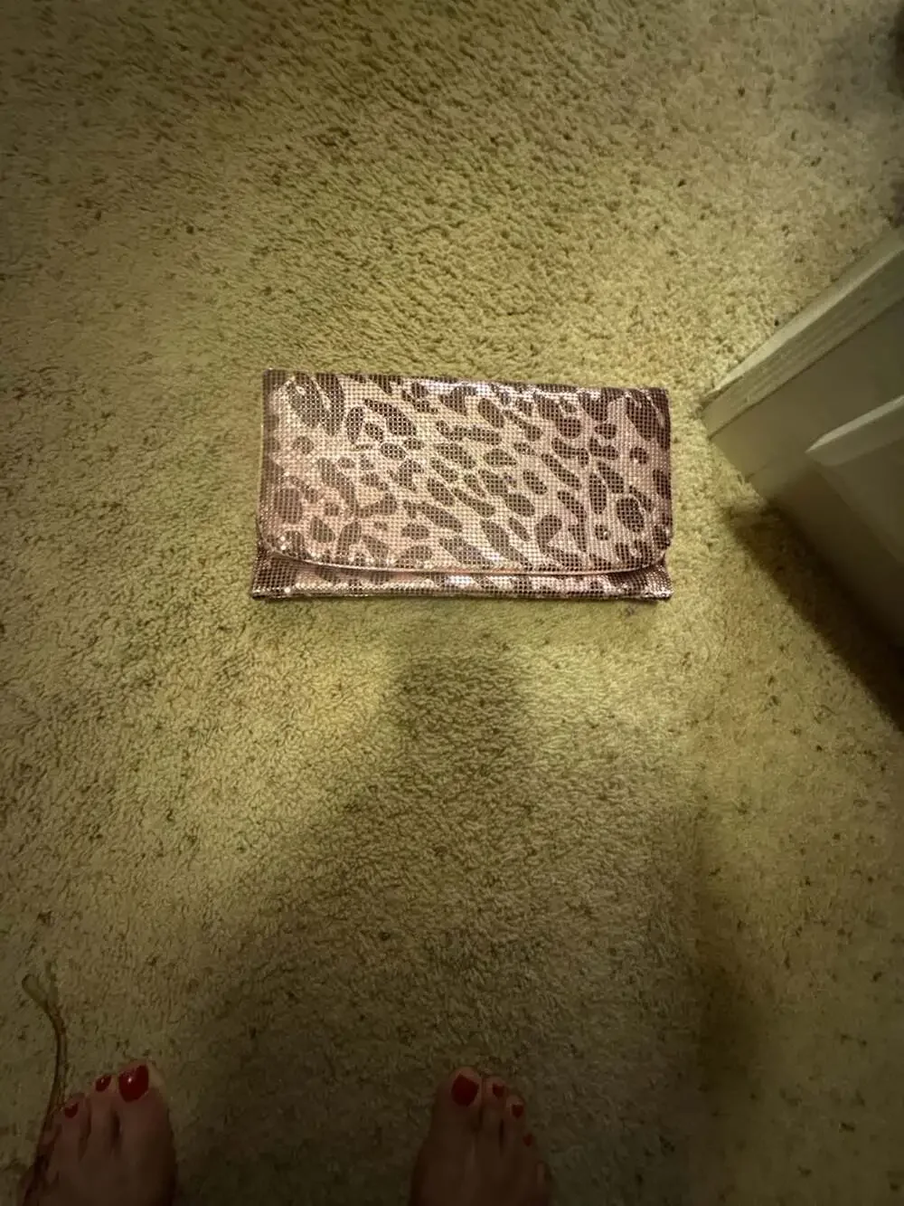 Mesh Rhinestone Leopard Evening Clutch Purse
